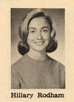 HILLARY CLINTON'S HIGH SCHOOL 1965 GRADUATION LOCAL PARK RIDGE  ILLINOIS CLASS SALUTE WITH HER PHOTO AMONG HER CLASSMATES.