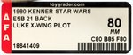 STAR WARS: THE EMPIRE STRIKES BACK - LUKE SKYWALKER (X-WING PILOT) 21 BACK AFA 80 NM.