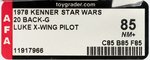 STAR WARS - LUKE SKYWALKER (X-WING PILOT) BACK-G (BOBA FETT OFFER) AFA 85 NM+.