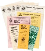 NEWPORT FOLK FESTIVAL ARCHIVE INCLUDING 1965 DYLAN GOES ELECTRIC TICKET BROCHURE.