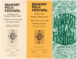 NEWPORT FOLK FESTIVAL ARCHIVE INCLUDING 1965 DYLAN GOES ELECTRIC TICKET BROCHURE.