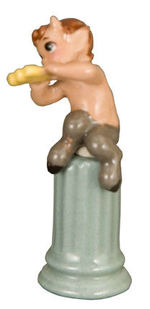 FANTASIA FAUN WITH GREEK COLUMN TWO-PIECE FIGURINE SET BY HAGEN-RENAKER.