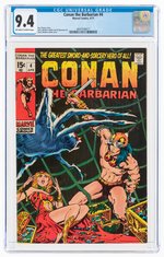 CONAN THE BARBARIAN #4 APRIL 1971 CGC 9.4 NM.