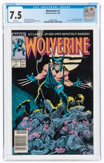 WOLVERINE #1 NOVEMBER 1988 CGC 7.5 VF- (FIRST WOLVERINE AS PATCH).