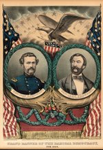 FREMONT & COCHRANE GRAND NATIONAL BANNER RADICAL DEMOCRACY 1864 PRINT.