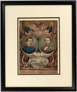 McCLELLAN & PENDLETON 1864 GRAND NATIONAL BANNER JUGATE PRINT BY CURRIER & IVES.