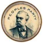 WEAVER "PEOPLE'S PARTY" 1892 CELLO STUD BACK BADGE.