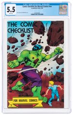 COMIC CHECKLIST FOR MARVEL COMICS #NN 1982 CGC 5.5 FINE-.