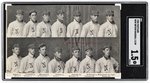 1908 NEW BRITAIN BASE BALL CLUB POSTCARD WITH FOUR CUBAN HALL OF FAME MEMBERS SGC 1.5 FAIR.