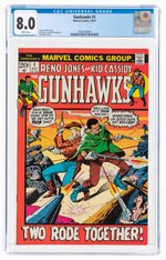 GUNHAWKS #1 OCTOBER 1972 CGC 8.0 VF.