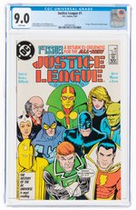 JUSTICE LEAGUE #1 MAY 1987 CGC 9.0 NM- (FIRST MAXWELL LORD).