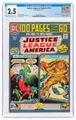 JUSTICE LEAGUE OF AMERICA #115 JANUARY-FEBRUARY 1975 CGC 2.5 GOOD+.