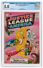 JUSTICE LEAGUE OF AMERICA #2 DECEMBER 1960 - JANUARY 1961 CGC 5.0 VG/FINE.