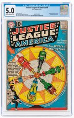 JUSTICE LEAGUE OF AMERICA #6 AUGUST-SEPTEMBER 1961 CGC 5.0 VG/FINE.