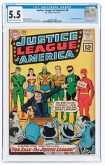 JUSTICE LEAGUE OF AMERICA #8 DECEMBER 1961-JANUARY 1962 CGC 5.5 FINE-.