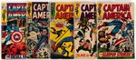 CAPTAIN AMERICA SILVER AGE LOT OF SEVEN COMIC ISSUES.