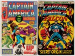 CAPTAIN AMERICA SILVER AND BRONZE AGE LOT OF 12 COMIC ISSUES.