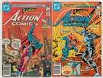 ACTION COMICS BRONZE & COPPER AGE LARGE LOT OF 38 COMIC ISSUES.