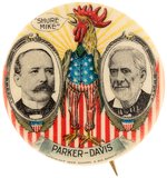 PARKER & DAVIS "SHURE MIKE" CARTOON ROOSTER JUGATE BUTTON HAKE #12.