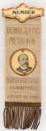 RARE PARKER "PRESIDENTIAL NOTIFICATION" 1904 RIBBON BADGE.