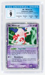 2004 POKÉMON EX FIRE RED & LEAF GREEN SET MR. MIME EX 110/112 HOLO CGC 9 MINT.