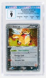 2004 POKÉMON EX TEAM ROCKET RETURNS SET ROCKET'S ENTEI EX 97/109 HOLO CGC 9 MINT.