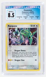 2005 POKÉMON EX EMERALD SET RAQYQUAZA 9/106 HOLO CGC 8.5 NM/MINT+.