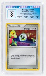 2005 POKÉMON EX UNSEEN FORCES SET ENERGY SWITCH 84/115 REVERSE HOLO CGC 8 NM/MINT.