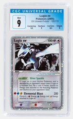 2005 POKÉMON EX UNSEEN FORCES SET LUGIA EX 105/115 HOLO CGC 9 MINT.