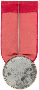 "WILSON AND MARSHALL" RARE JUGATE BUTTON SUSPENDED FROM 1917 INAUGURAL RIBBON.