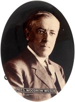 "PRES. WOODROW WILSON" LARGE & STRIKING OVAL BUTTON.