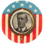 WILSON PARTRIOTIC WREATH FRAMED PORTRAIT BUTTON HAKE #3242.