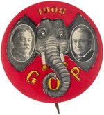 TAFT & SHERMAN ELEPHANT EARS "1908 GOP" JUGATE BUTTON HAKE #7.