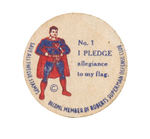 SUPERMAN "PLEDGE" MILK BOTTLE CARDBOARD DISK SET.