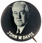 "JOHN W. DAVIS" RARE 1924 PORTRAIT LITHO BUTTON HAKE #13.