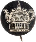 DAVIS: TEAPOT DOME SCANDAL US CAPITOL MOTIF BUTTON HAKE #2021.