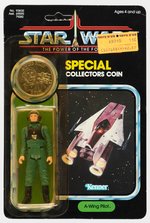 STAR WARS: THE POWER OF THE FORCE - A-WING PILOT 92 BACK CARDED ACTION FIGURE W/COLLECTOR'S COIN.