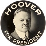 "HOOVER FOR PRESIDENT" SCARCE HIGH CONTRAST REAL PHOTO BUTTON.