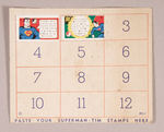 EARLY "SUPERMAN-TIM PRESS CARD" W/RECTANGULAR STAMPS.