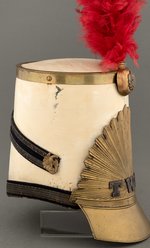 "TWB" BAND MEMBER PAINTED LEATHER SHAKO C. 1840.
