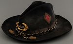 GAR SLOUCH HAT W/WOVEN CORPS. BADGE C. 1880.