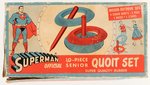 SUPERMAN OFFICIAL 10 PIECE SENIOR QUOIT SET IN BOX.