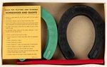 ADULT 6 PIECE HORSESHOES (WITH SUPERMAN LOGO SHOES) SET IN BOX.