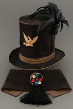 TAYLOR MOURNING PARADE HAT & ARMBAND WORN BY WAR OF 1812 BATTLE HERO.