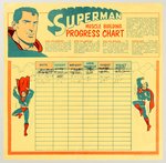 SUPERMAN MUSCLE BUILDING SET PROGRESS CHART AND CLUB CERTIFICATE.