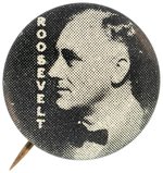 ROOSEVELT IN BOW TIE RARE LITHO PORTRAIT BUTTON.
