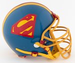 SUPERMAN CUSTOM DECORATED VINTAGE FOOTBALL HELMET.