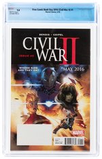 FREE COMIC BOOK DAY 2016 (CIVIL WAR II) #1 MAY 2016 CGC 9.8 NM/MINT (FIRST NEW WASP & DEATH OR WAR MACHINE).