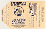 SUPERMAN "SUPERMEN OF AMERICA" 1948 CLUB "SUPERMAN'S SECRET CODE FOLDER".