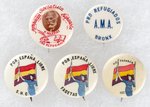 SPANISH CIVIL WAR COLLECTION OF FIVE BUTTONS.